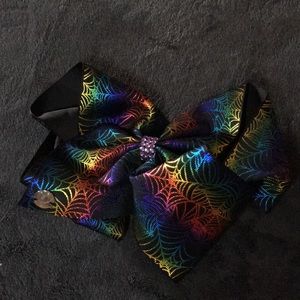 Rainbow Spider Web JoJo Siwa Bow With Jewels